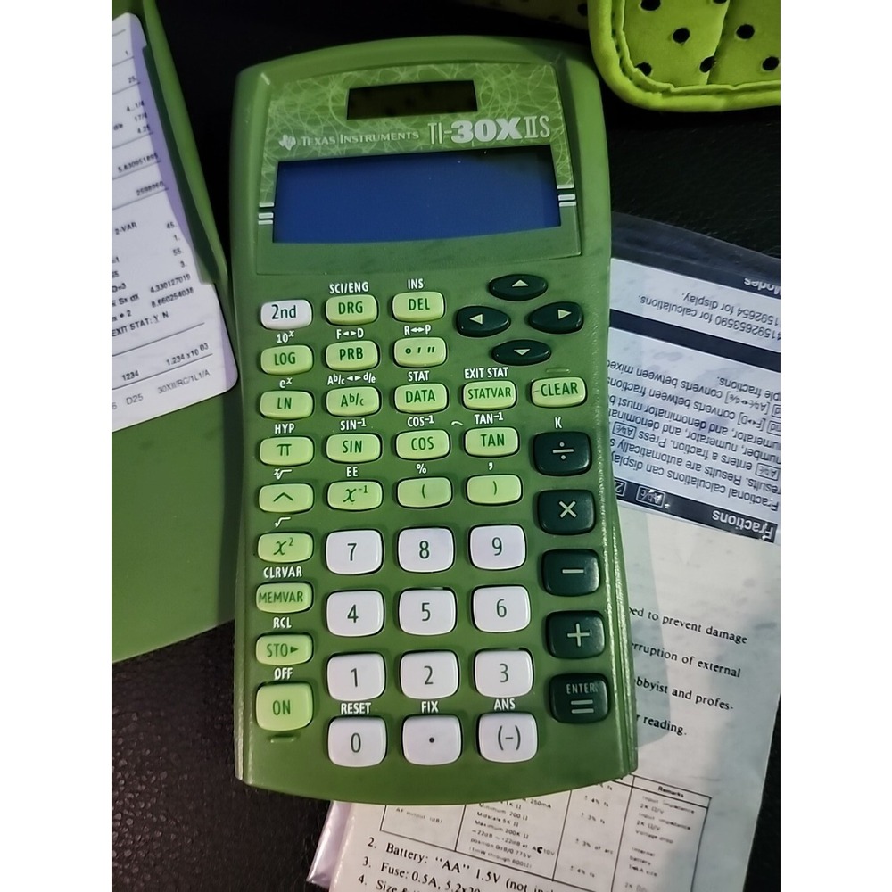 Texas Instruments TI-30X IIS‎ Lime Green Solar Scientific Calculator